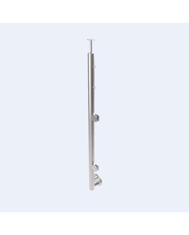 Poteau pour verre et câbles - Pose latérale