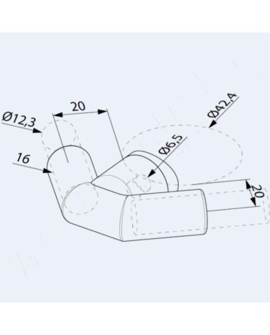 Support de sous-lisse angle 90° ext.