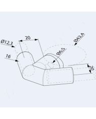 Support de sous-lisse angle 90° ext.