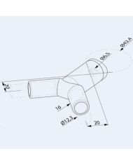 Support de sous-lisse angle 90° int.