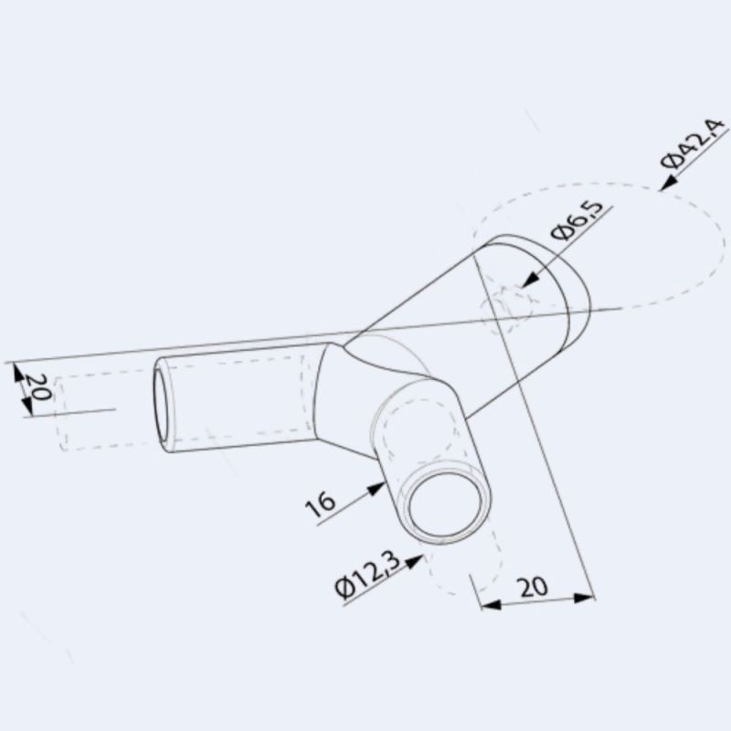 Support de sous-lisse angle 90° int.
