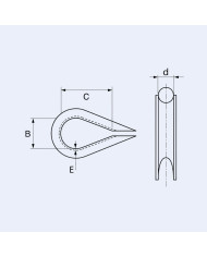 Cosse cœur inox