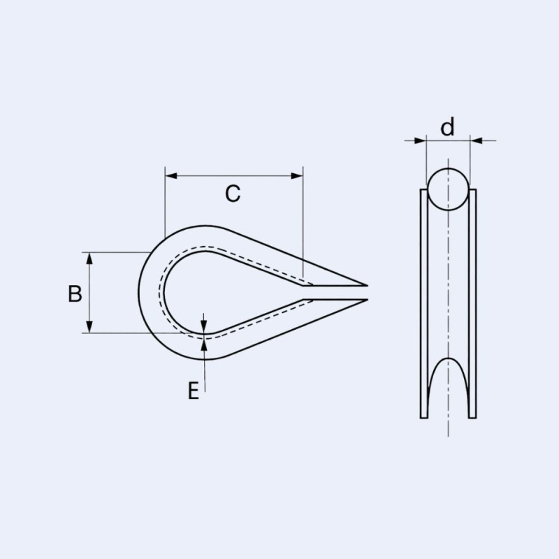 Cosse cœur inox