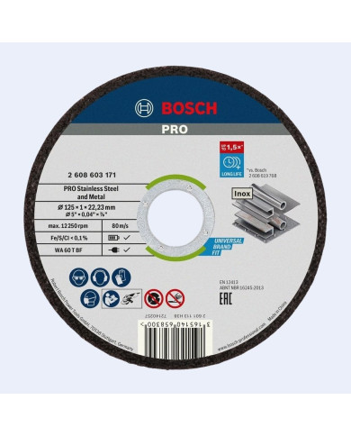 Disque à tronçonner l'inox 125x1