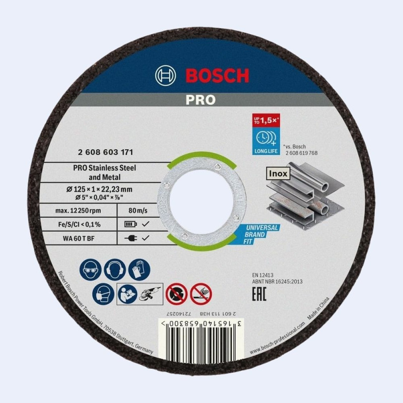 Disque à tronçonner l'inox 125x1