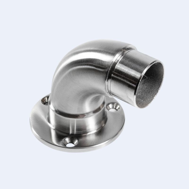 Platine murale inox à 90°