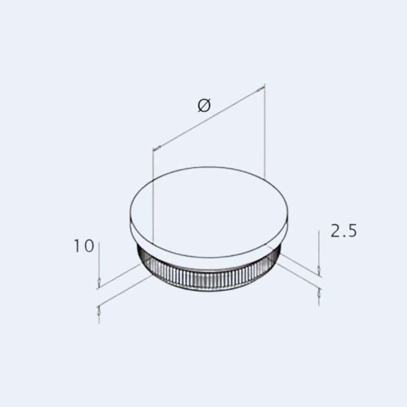 Embout inox plat à frapper