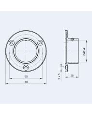 Platine murale Inox - 3 trous