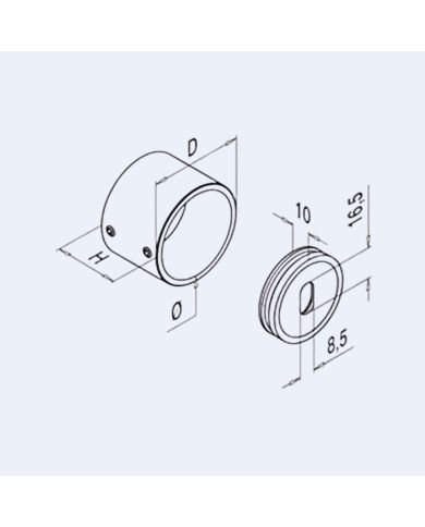 Platine murale Inox - 1 trou