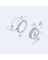 Platine murale Inox - 1 trou