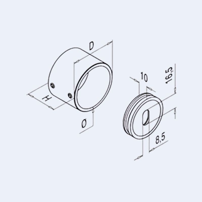 Platine murale Inox - 1 trou