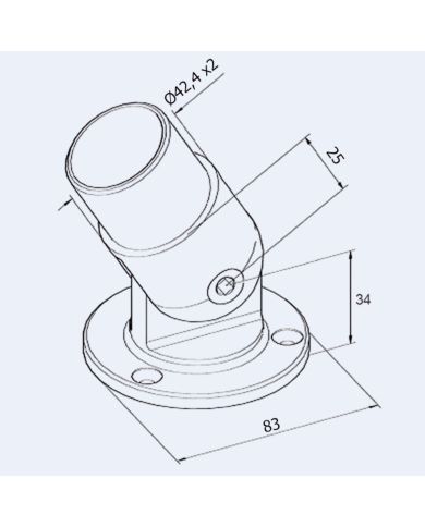 Platine murale inox orientable