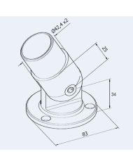 Platine murale inox orientable