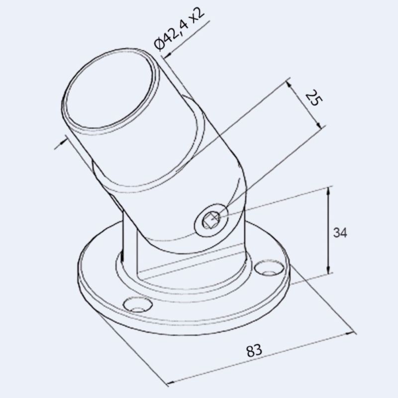 Platine murale inox orientable