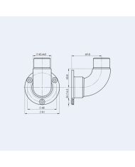 Platine murale inox à 90°