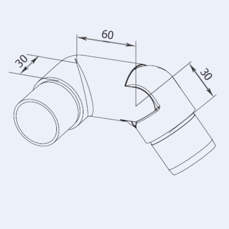 Coude inox 90° orientable droite