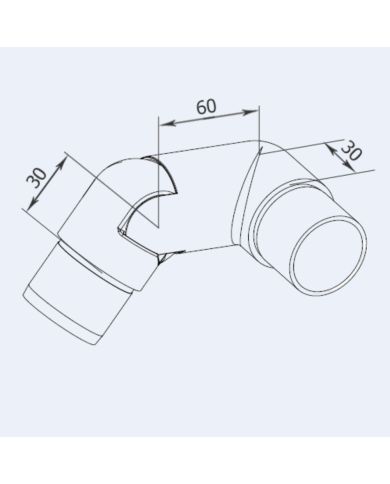 Coude inox 90° orientable gauche