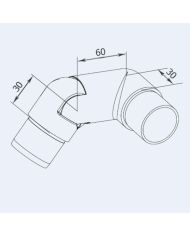 Coude inox 90° orientable gauche