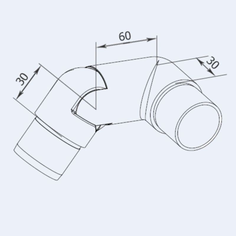 Coude inox 90° orientable gauche