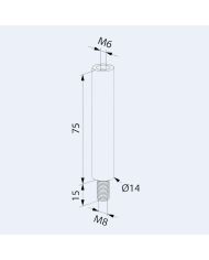 Tige Inox femelle M6 fixe à visser
