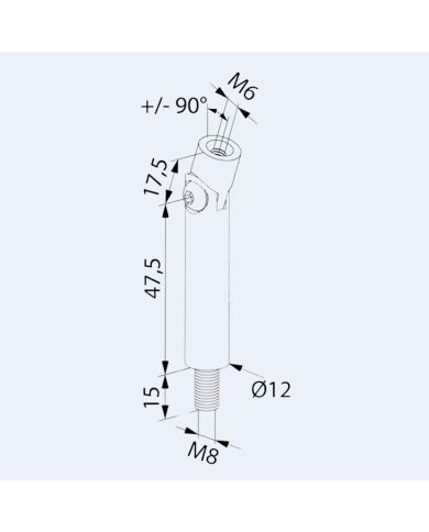 Tige Inox femelle M6 orientable à visser