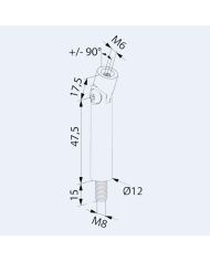 Tige Inox femelle M6 orientable à visser