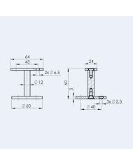 Support inox pour muret