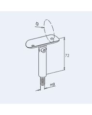 Support main courante fileté orientable