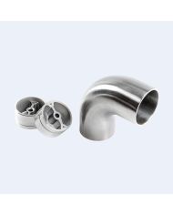Coude inox à 90° arrondi pour rampe bois