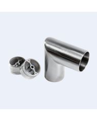 Coude inox à 90° angle vif pour rampe bois