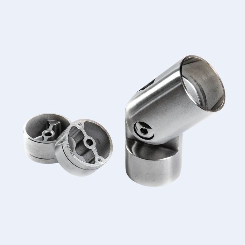 Raccord inox orientable pour rampe bois