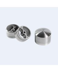 Embout inox arrondi pour rampe bois