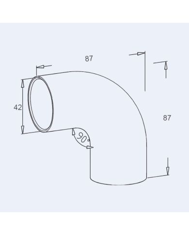 Coude inox à 90° arrondi pour rampe bois