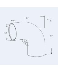 Coude inox à 90° arrondi pour rampe bois