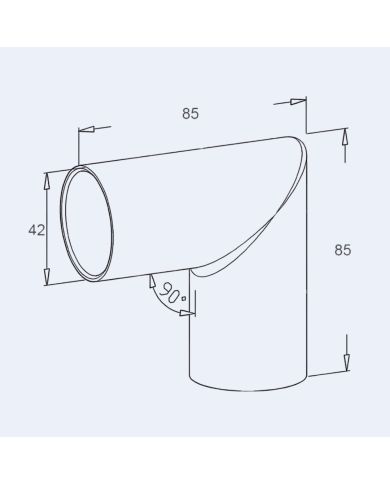 Coude inox à 90° angle vif pour rampe bois