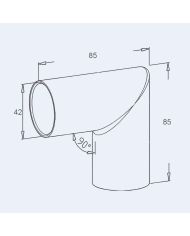 Coude inox à 90° angle vif pour rampe bois