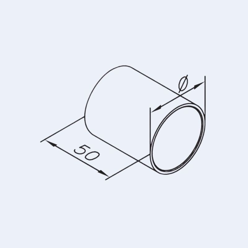 Raccord inox de liaison pour rampe bois