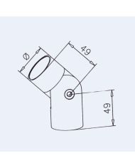 Raccord inox orientable pour rampe bois