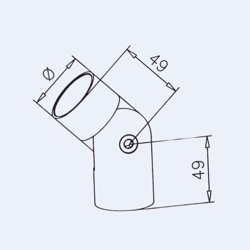 Raccord inox orientable pour rampe bois