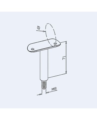 Support main courante fileté fixe