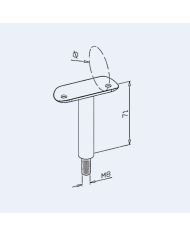 Support main courante fileté fixe