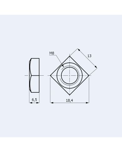 Ecrou carré M8 inox