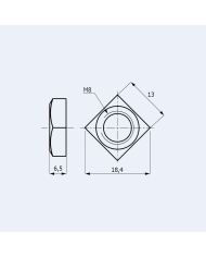 Ecrou carré M8 inox