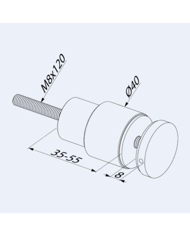 Adaptateur verre 30 mm Tube rond