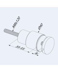 Adaptateur verre 30 mm Tube rond
