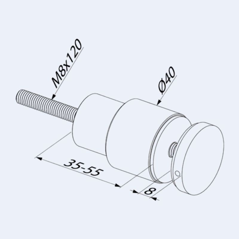 Adaptateur verre 30 mm Tube rond