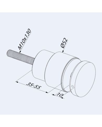 Adaptateur verre 50 mm Fond plat