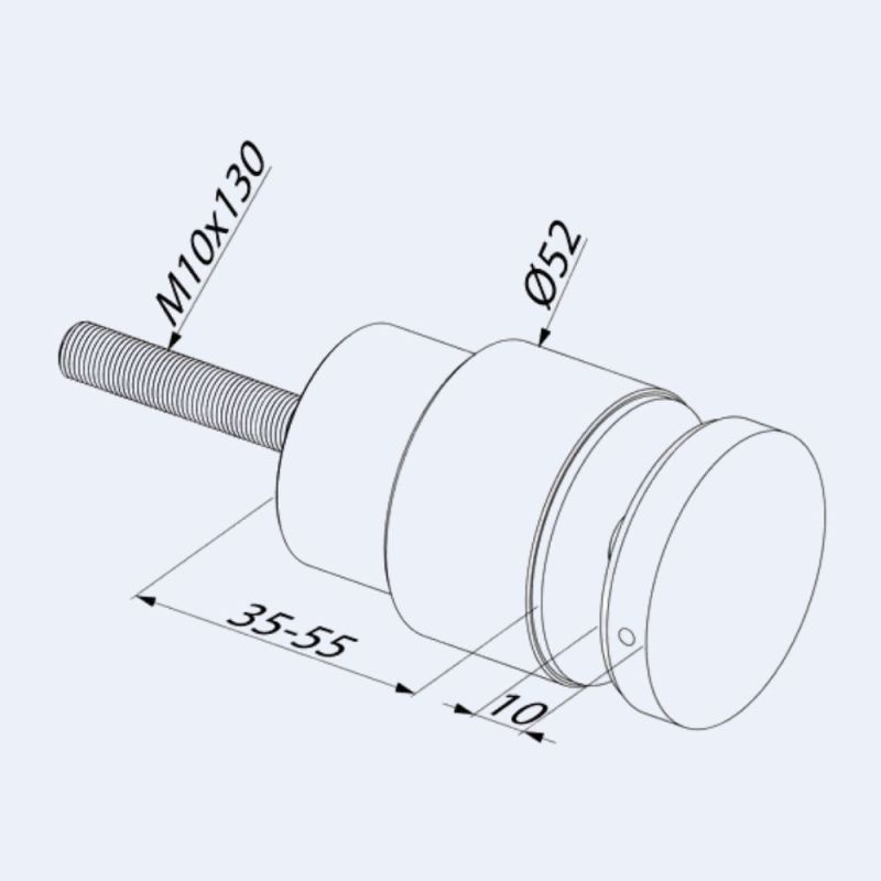 Adaptateur verre 50 mm Fond plat