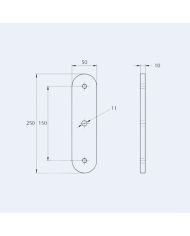 Platine pour adaptateur verre 50 mm