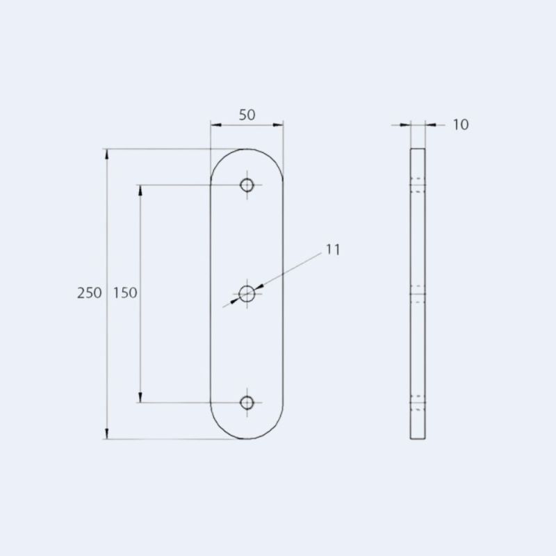 Platine pour adaptateur verre 50 mm